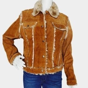 NEUTRAL Zone Fur Leather Jacket Medium